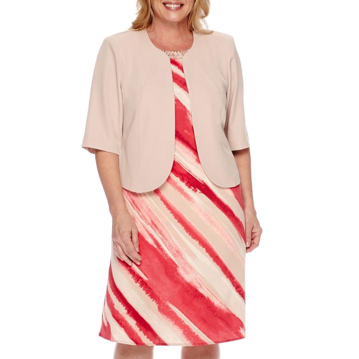 Maya Brooke 3/4-sleeve Structured Jacket Dress - Plus