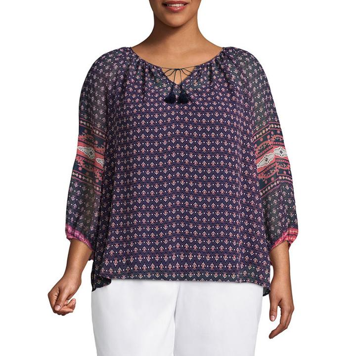 Liz Claiborne Peasant Top- Plus