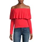 I Jeans By Buffalo Ruffle Off Shoulder Top