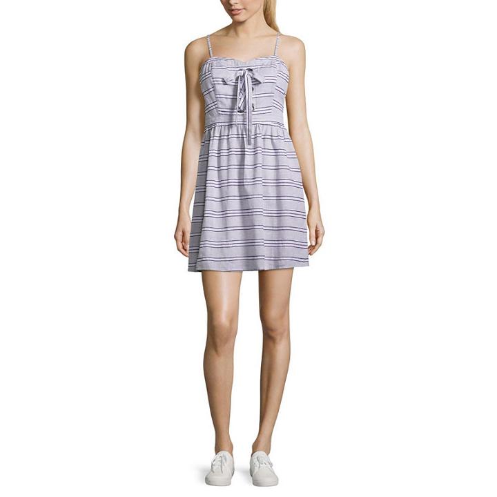Arizona Sleeveless Stripe A-line Dress-juniors