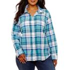 St. John's Bay Long Sleeve Classic Button Down Shirt - Plus