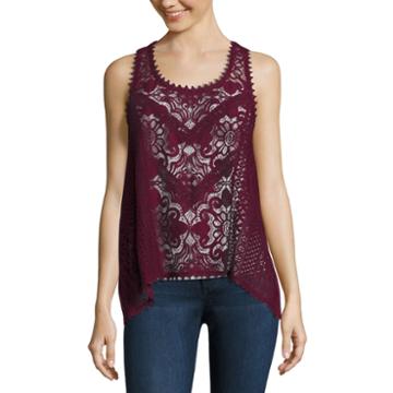 Eyeshadow Leather Tank Top-juniors