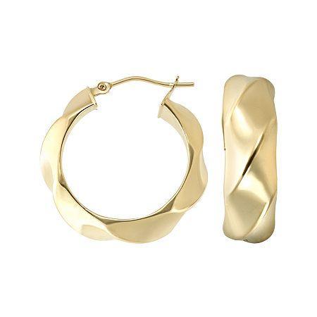 14k Gold Twist Hoop Earrings