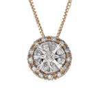 Diamond Blossom Womens 1/4 Ct. T.w. Genuine White Diamond 10k Two Tone Gold Pendant Necklace