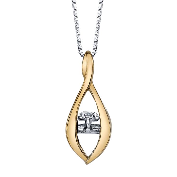 Sirena 1/8 Ct. T.w. Dancing Diamond 10k Two-tone Gold Twist Pendant Necklace