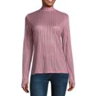 Project Runway Long Sleeve Mock Neck Mesh Top