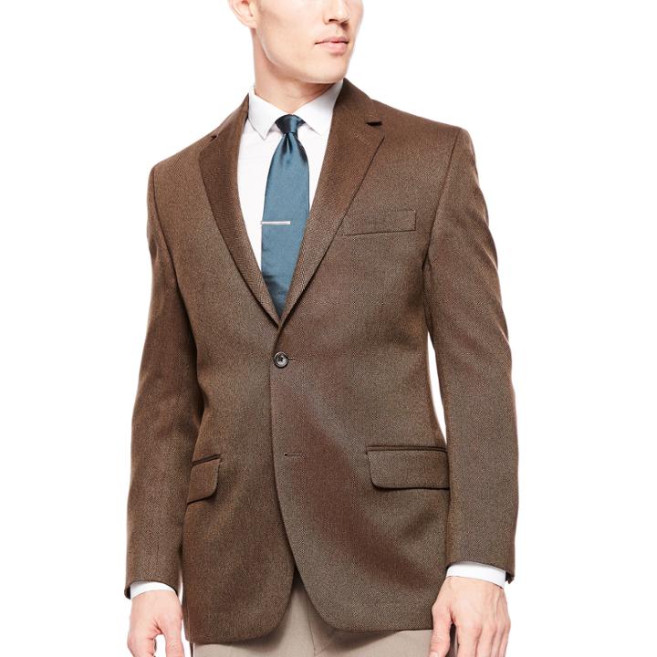 Izod Brown Basketweave Sport Coat - Classic Fit