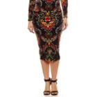 Bisou Bisou Back Slit Velvet Pencil Skirts