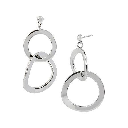 Worthington Silver-tone Circle Drop Earrings