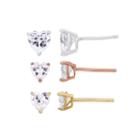 Diamonart Not Applicable 3 Pair 5 1/2 Ct. T.w. White Cubic Zirconia 18k Gold Over Silver Earring Sets