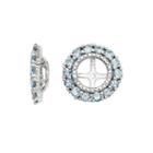 Diamond Accent And Heat-treated Aquamarine Earring Jackets