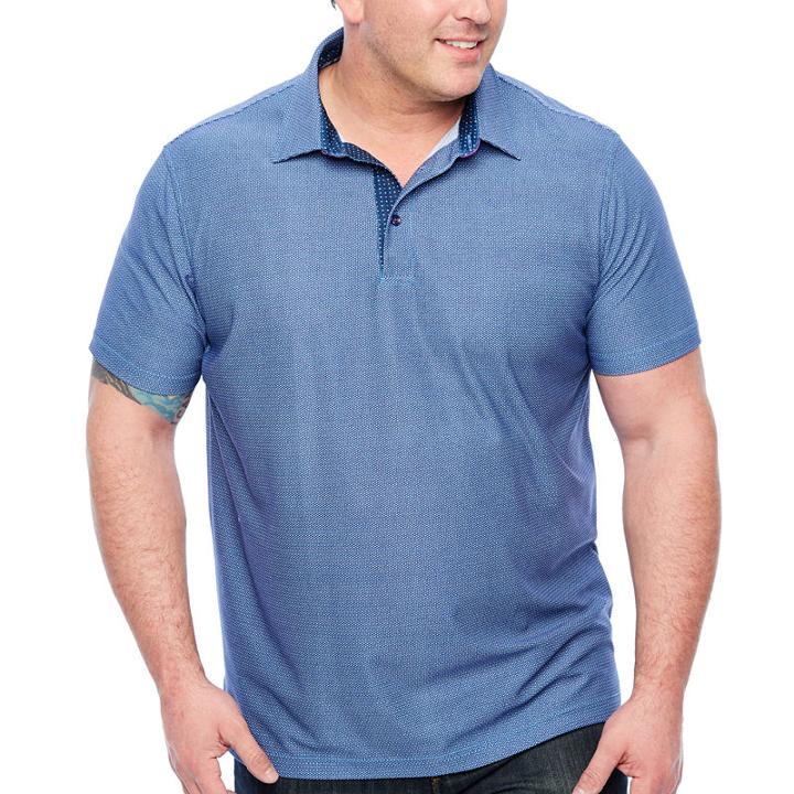 Society Of Threads Short Sleeve Pattern Pique Polo Shirt Big And Tall