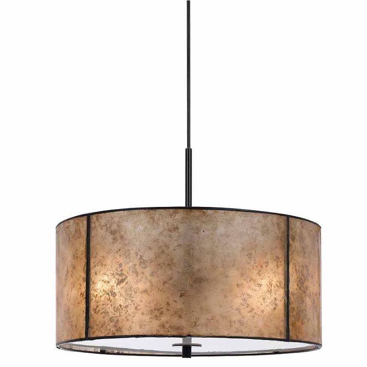 Wooten Heights 14.5 Inch Tall Mica Pendant In Antique White Mica Finish
