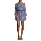 City Triangle 3/4 Sleeve Stripe A-line Dress-juniors
