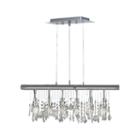 Nadia Collection 6 Light Chrome Finish And Clear Crystal Linear Pendant And Bar Chandelier