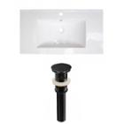 36.75-in. W 1 Hole Ceramic Top Set In White Color- Overflow Drain Incl.