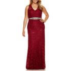 My Michelle Sleeveless Sequin-lace Long Slim Dress - Juniors Plus