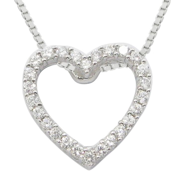 Ct. T.w. Diamond Heart Sterling Silver Pendant Necklace