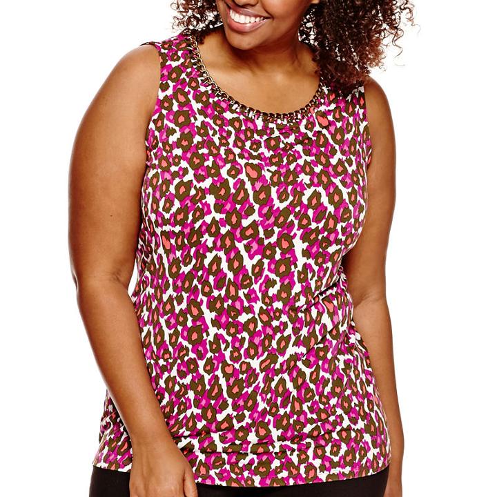 Worthington Sleeveless Chain-neck Top - Plus