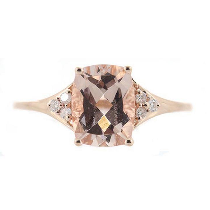 Womens 1/10 Ct. T.w. Genuine Morganite Pink 14k Rose Gold Cocktail Ring