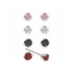 Sterling Silver Multi Colored Cubic Zirconia Earring Sets