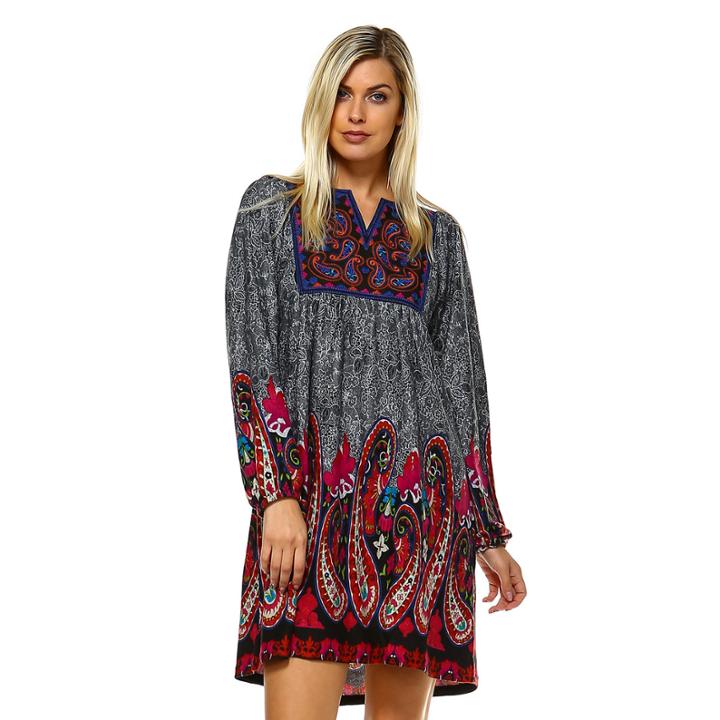White Mark Apolline Embroidered Sweater Dress - Plus