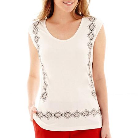 Liz Claiborne Sleeveless V-neck Knit Top