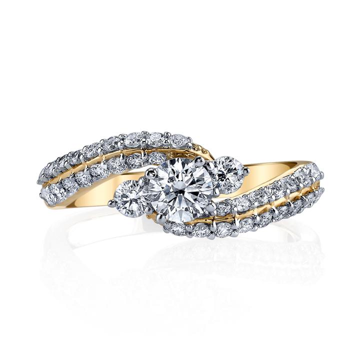 Sirena Modern Bride Signature Womens 1 Ct. T.w. Round White Diamond 14k Gold Engagement Ring