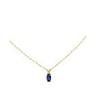 Genuine Blue Sapphire Diamond-accent 14k Yellow Gold Pendant Necklace