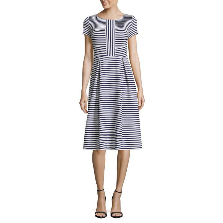 Alyx Short Sleeve Stripe Fit & Flare Dress