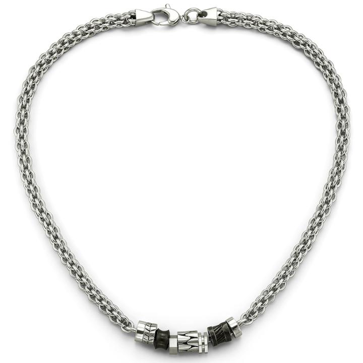 Men's Beaded Necklace Stainless Steel