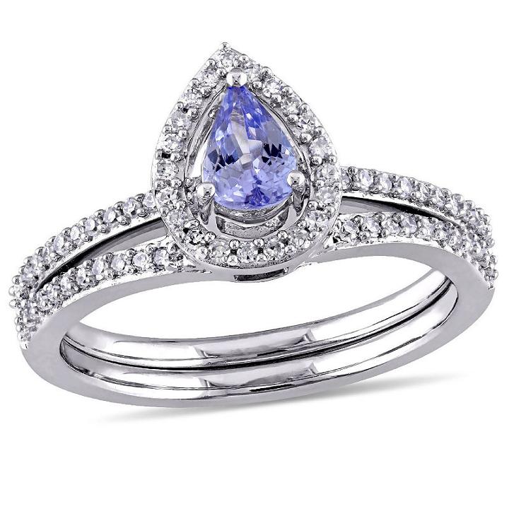 Modern Bride Gemstone Womens 7/8 Ct. T.w. Purple Tanzanite 10k Gold Bridal Set