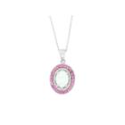 Lab Created Opal, Pink Sapphire & Diamond Accent Sterling Silver Pendant Necklace