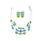 Mixit&trade; Blue And Green Necklace And Earring Set