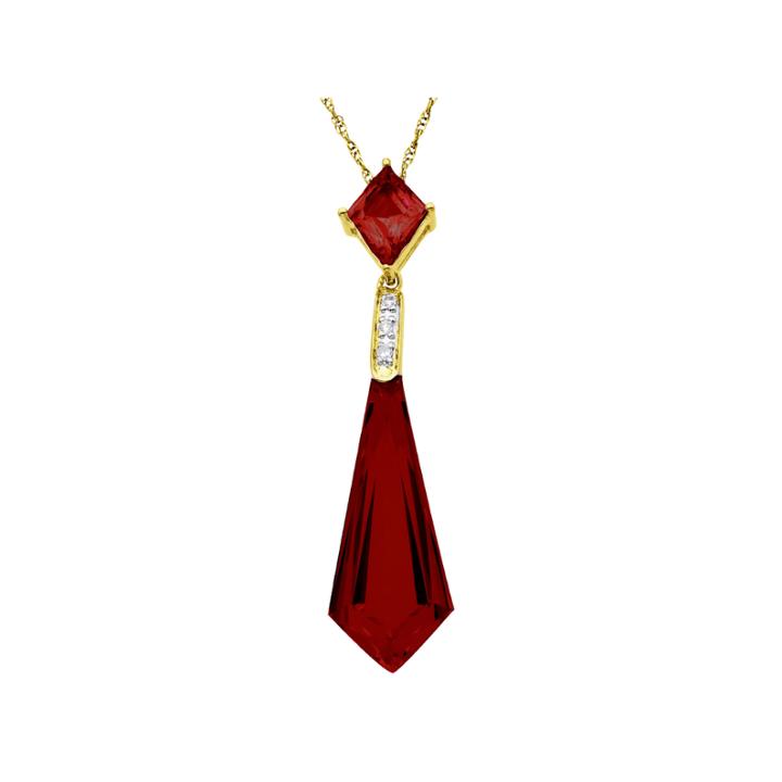 Lab-created Ruby 14k Gold-plated Sterling Silver Pendant Necklace