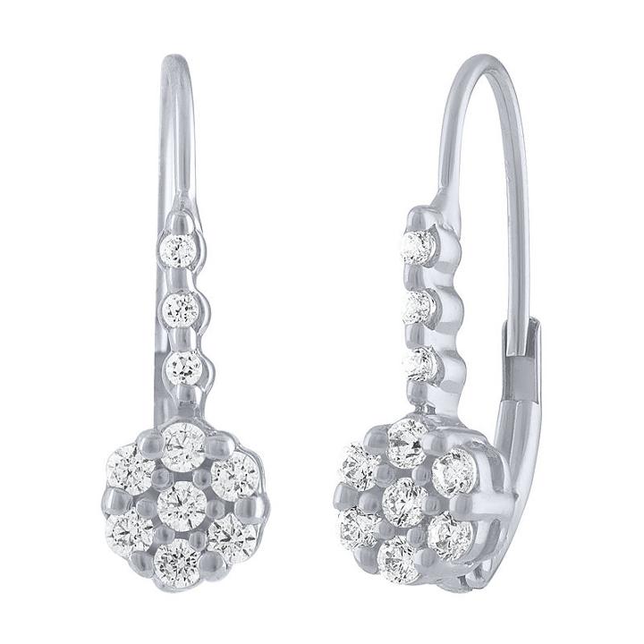 Diamond Blossom 1/4 Ct. T.w. Genuine White Diamond 10k Gold Drop Earrings