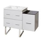 37.75-in. W Floor Mount White Vanity Set For 3h8-in. Drilling