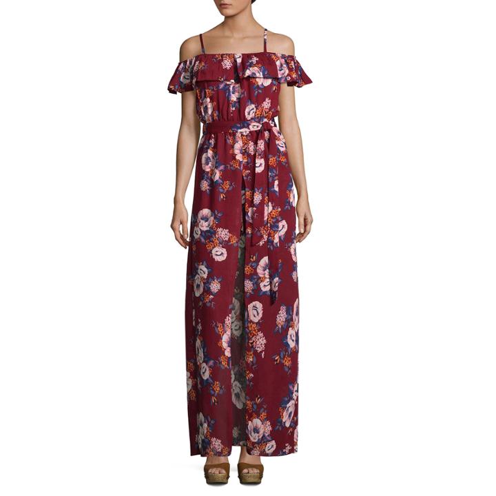 Secret Charm Sleeveless Floral Maxi Dress-juniors