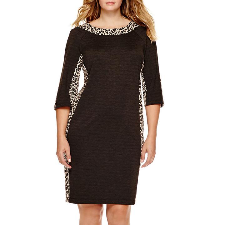Danny & Nicole 3/4-sleeve Panel Sheath Dress - Plus