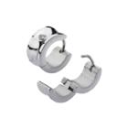 Stainless Steel With Cubic Zirconia Polished 12.7x7mm Huggie Hoop Earrings