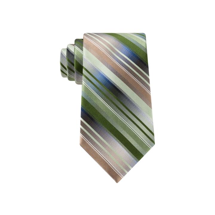 Van Heusen Mission Stripe Silk Tie And Tie Bar