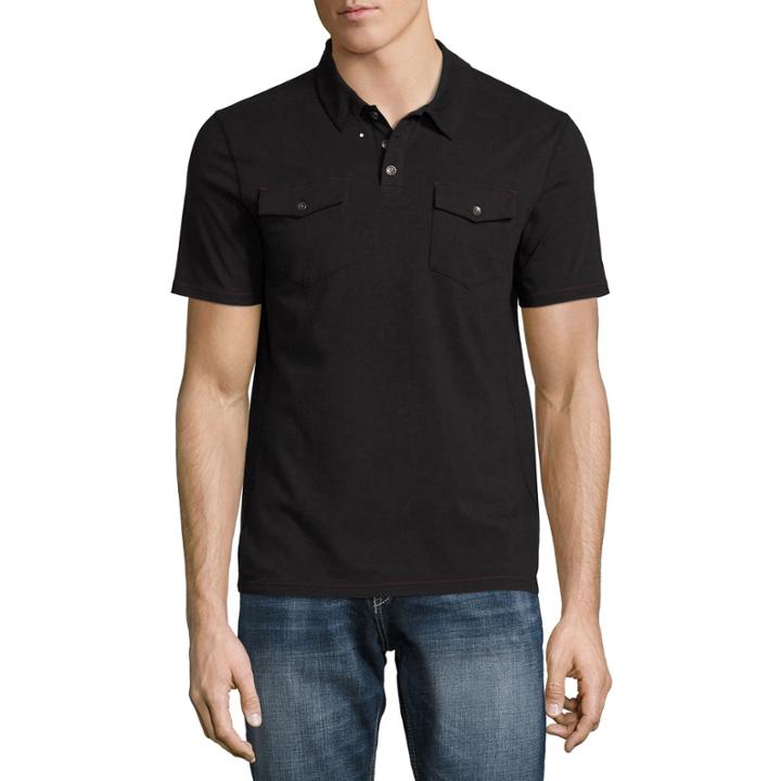 Decree Short Sleeve Solid Knit Polo Shirt