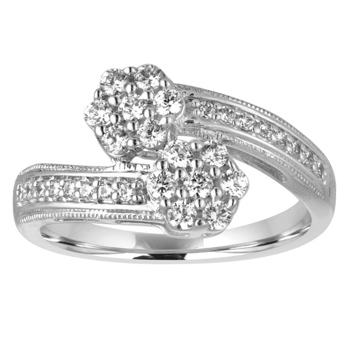 Diamond Blossom 1/2 Ct. T.w. Diamond 10k White Gold Ring