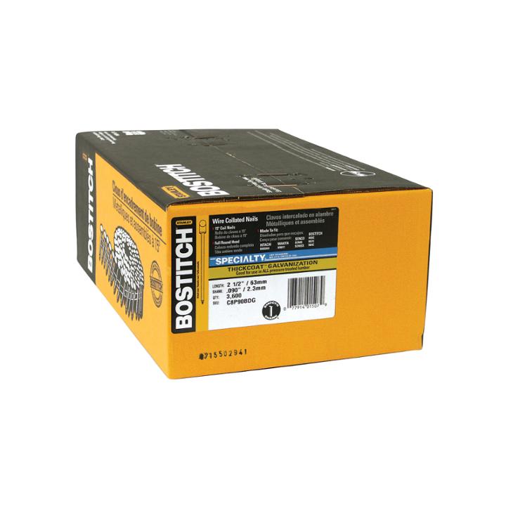 Bostitch Stanley C8p90bdg 2-1/2 Smooth Shank 15coil Siding Nail 3;600 Count