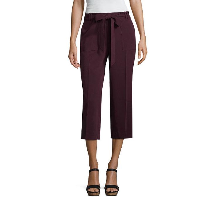 Worthington Tie Front Wide Capri - Tall Inseam 28