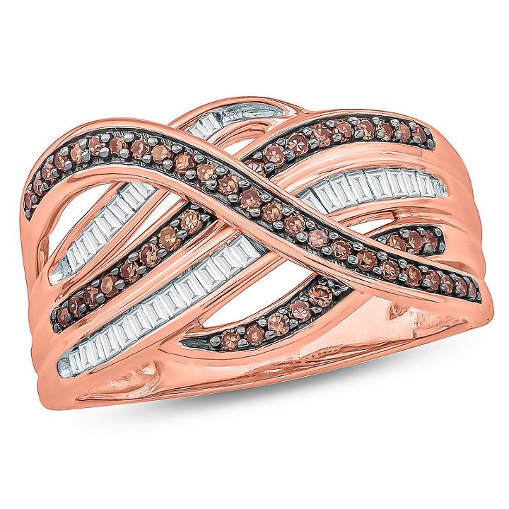 Womens 1/2 Ct. T.w. Multi Color Diamond 10k Gold Cocktail Ring