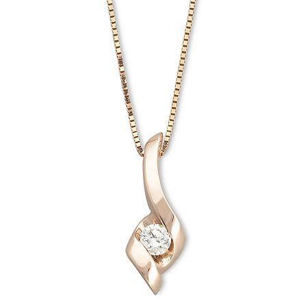 Sirena 1/10 Ct. Diamond 14k Rose Gold Pendant Necklace