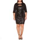 Boutique + 3/4 Sleeve Bodycon Dress-plus