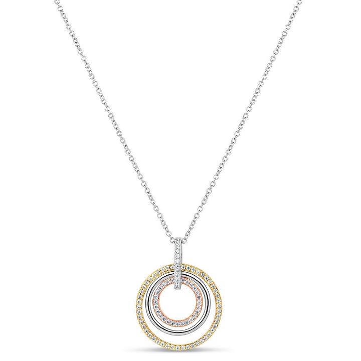 Womens 3/4 Ct. T.w. Lab Created White Cubic Zirconia Round Pendant Necklace