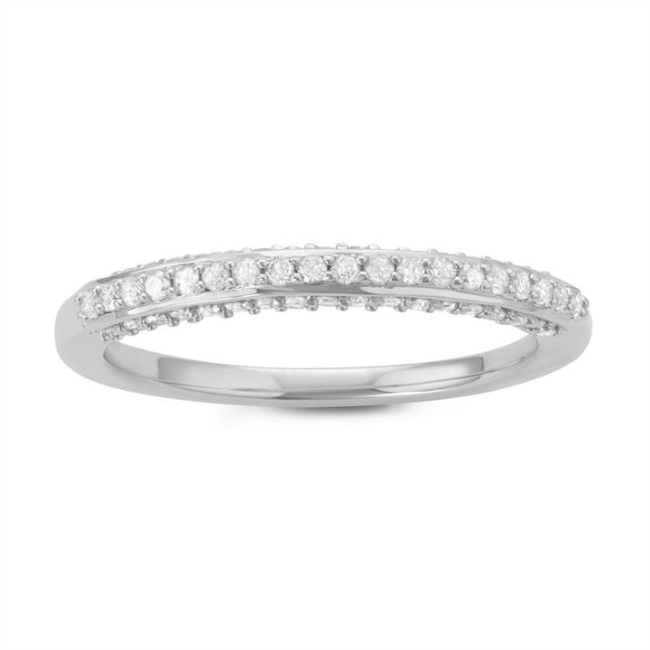 Womens 1/3 Ct. T.w. White Diamond Sterling Silver Anniversary Band